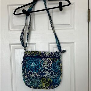 Vera Bradley Blue and Green Floral Crossbody Bag